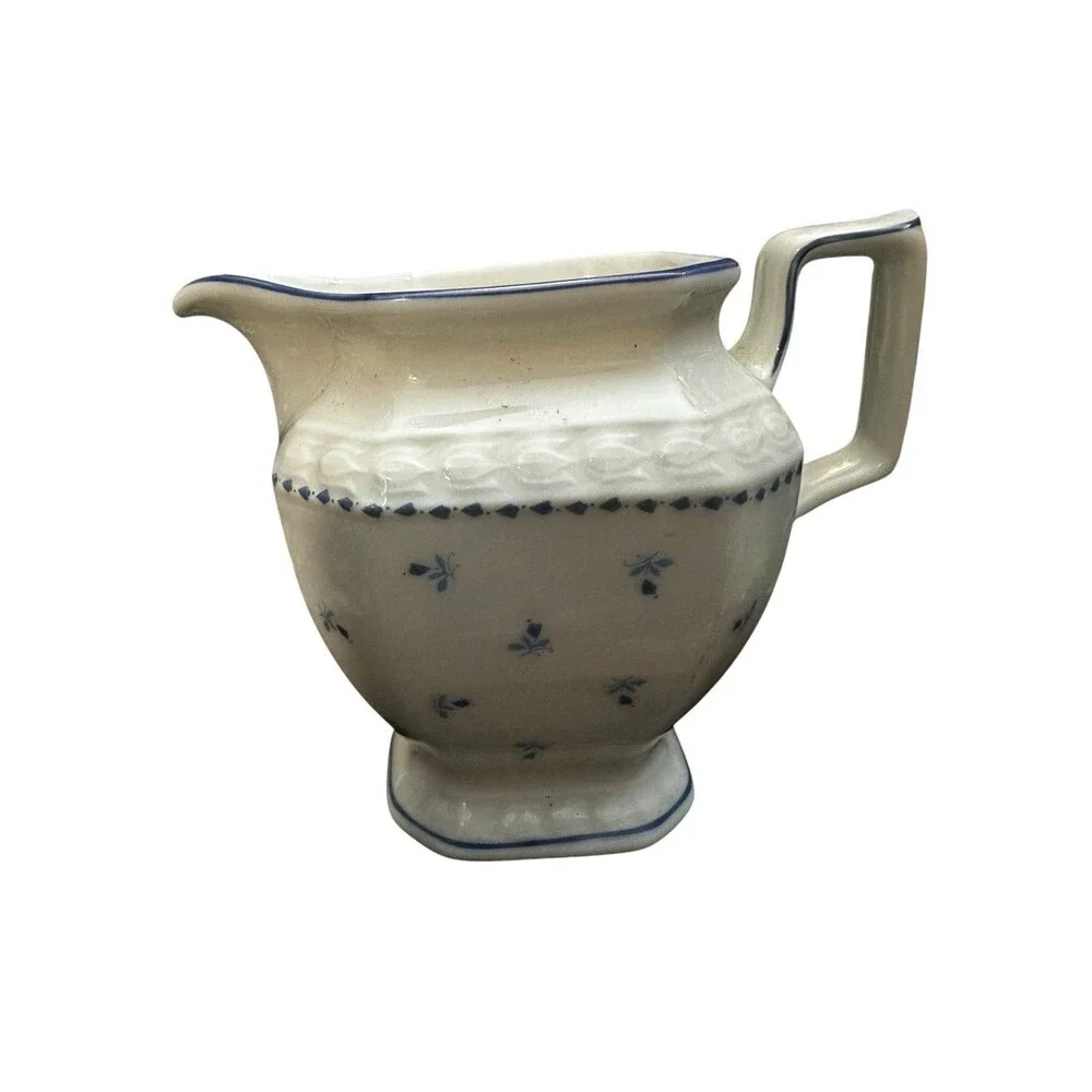 Seltmann Weiden Milk Jug Creamer Tray Andrea Blue Floral Bavaria West Germany